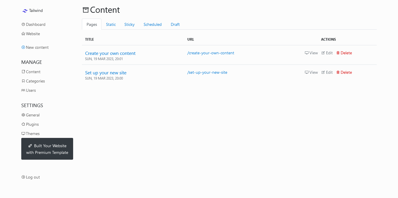 installation tailwind blog cms