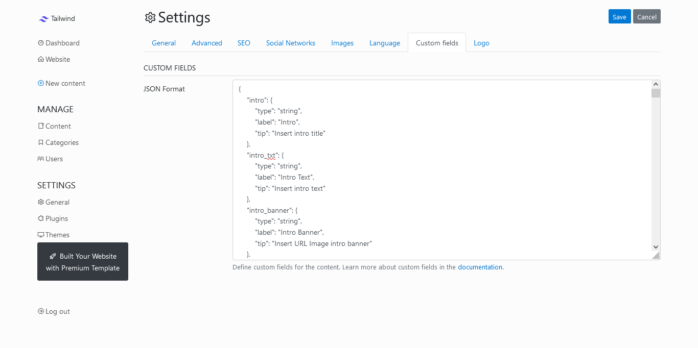 installation tailwind blog cms