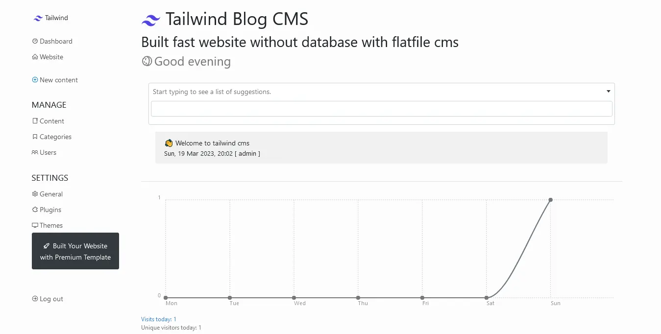 installation tailwind blog cms